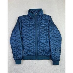 Under Armour ColdGear Reactor Jacket Women's Large Blue Quilted Full Zip 1342792